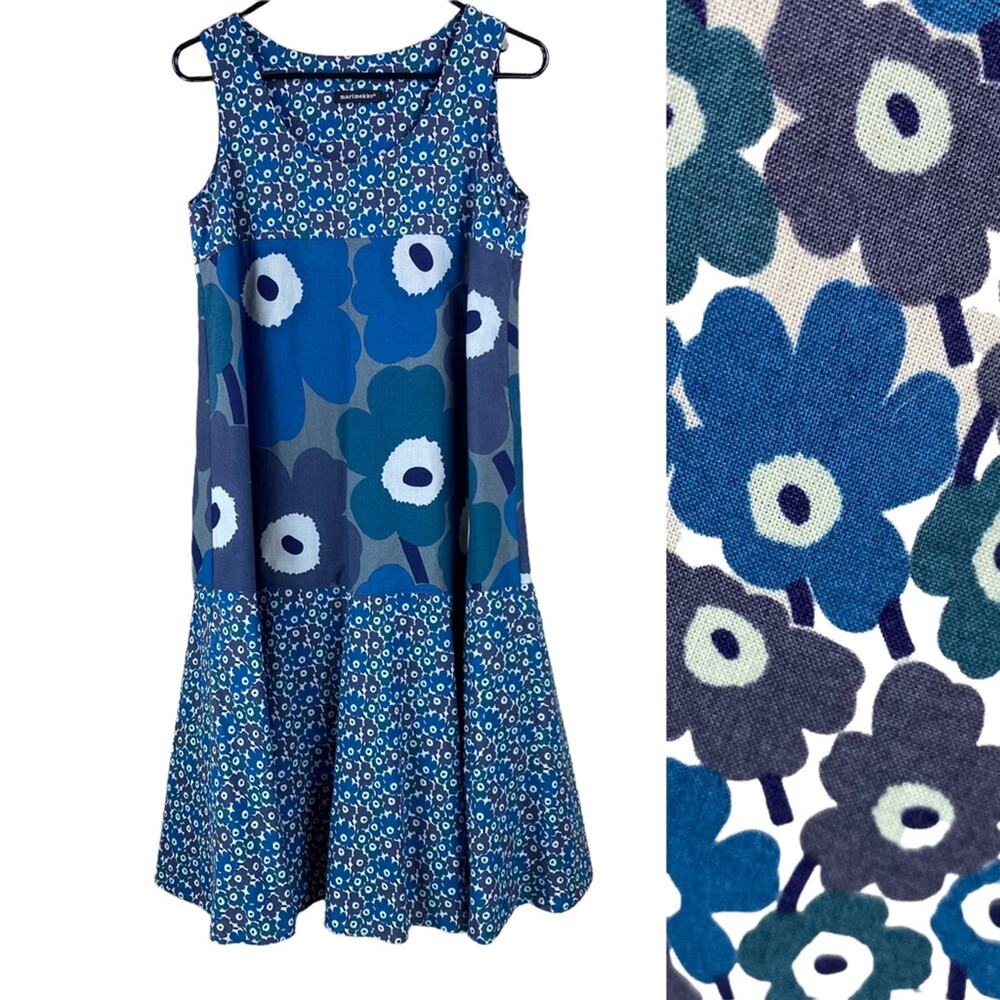 Marimekko Womens Floral Tiered Midi Dress Size 2
